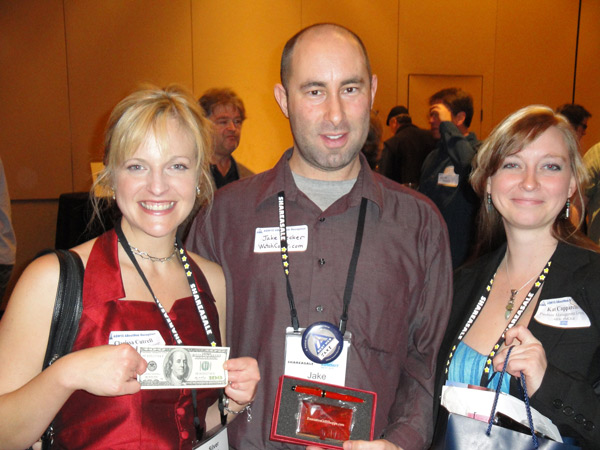 Clarissa Cutrell of PMG won $100.00 CASH and Kat Capparelle of PMG also WON a doorprize at AbestWeb party during Affiliate Summit!