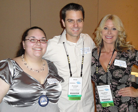 Trisha Lyn Fawver, Forest Schaaf, Heather Paulson at the AbestWeb party at Affiliate Summit West 2010